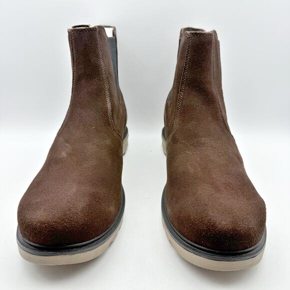 Sorel Men Carson Chelsea Ankle Boot US 13 EU 46 Brown Khaki Suede Waterproof NIB - Picture 5 of 12